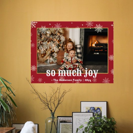 So viel Freude Funny Christmas Family Foto Poster