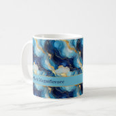 "So viel Großartigkeit" dekorative Blue Gold Tasse (Vorderseite Links)
