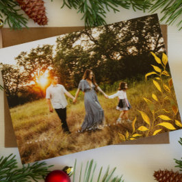 So viel Joch Gold Foil Weihnachtsfoliage Foto Folien Feiertagskarte