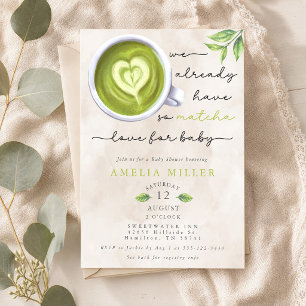 So viel Matcha-Liebe für Baby, Babyparty Einladung