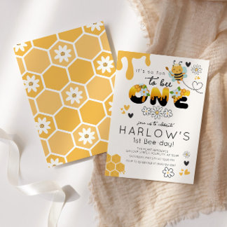 So viel Spaß, eine Hummel Bee 1. Geburtstag zu sei Einladung