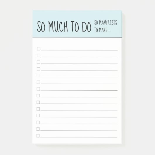 So viel zu tun lustig zu tun Liste zu tun Post-it Klebezettel (Vorderseite)
