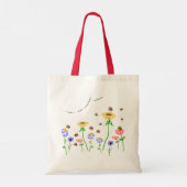 'So viele Blume Bienen und Blume Tote Tasche. Tragetasche (Rückseite)