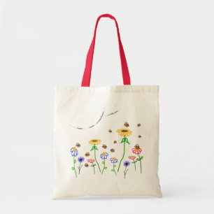 'So viele Blume Bienen und Blume Tote Tasche. Tragetasche