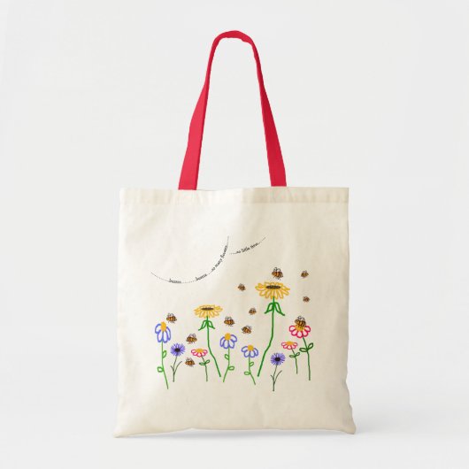 'So viele Blume Bienen und Blume Tote Tasche. Tragetasche (Vorne)