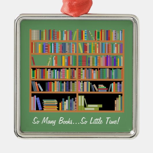 So viele Bücher (kundengerecht) Silbernes Ornament (Vorne)