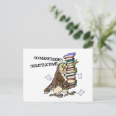 So viele Bücher Postkarte (Stehend Vorderseite)