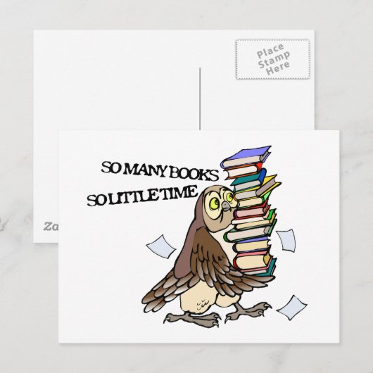 So viele Bücher Postkarte (Vorne/Hinten)