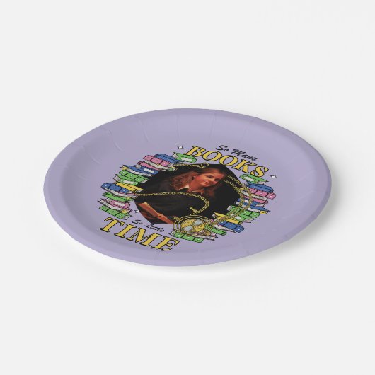 So viele Bücher, so wenig Zeit Pappteller (Schrägansicht)