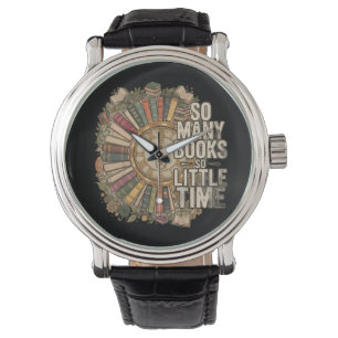 So viele Bücher, so wenig Zeit Vintage Buchliebhab Armbanduhr