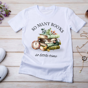 So viele Bücher, so wenig Zeit Vintage-Wasserfarbe T-Shirt