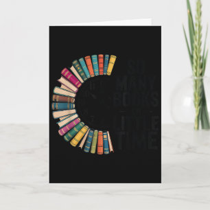 So viele Bücher, wenig Zeit, Retro Buch Liebe Karte