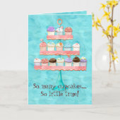 So viele Cupcakes, so wenig Zeit! Cupcake Art Karte (Gelbe Blume)