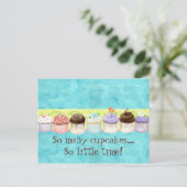 So viele Cupcakes, so wenig Zeit! Cupcake Art Postkarte (Stehend Vorderseite)