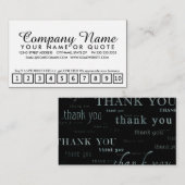 so viele danken yous für Ihre Loyalität Treuekarte (Vorne/Hinten)