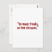 "So viele Freaks... Postkarte (Vorne/Hinten)