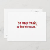 "So viele Freaks… Postkarte (Vorne/Hinten)