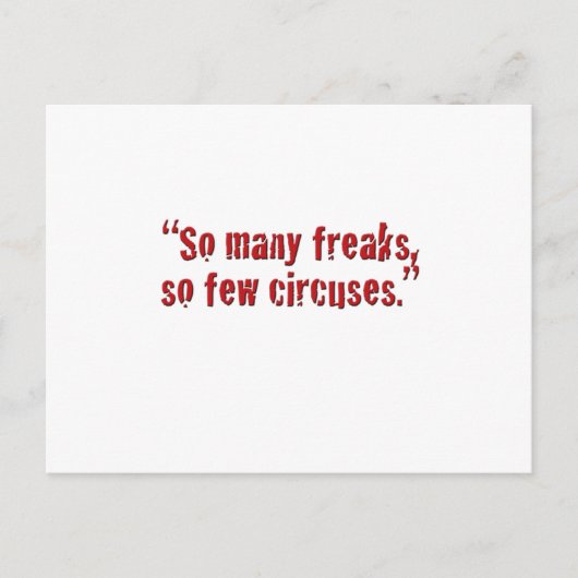 "So viele Freaks… Postkarte (Vorderseite)