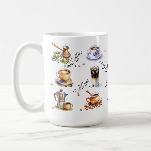 So viele Kaffee, so wenig Zeit Kaffeetasse (Links)