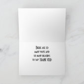 SO VIELE MÖGLICHKEITEN UND SO VIELE GRÜNDE, DANKE  (Innenseite)