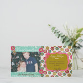 So viele Ornamente Weihnachtsfotokarte Feiertagskarte (Stehend Vorderseite)