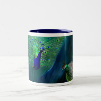 So viele Pfau-Kunst-Tasse Zweifarbige Tasse