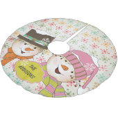 So viele Schneeflocken Snowmen Holidays Baumrock Polyester Weihnachtsbaumdecke (Schrägansicht)