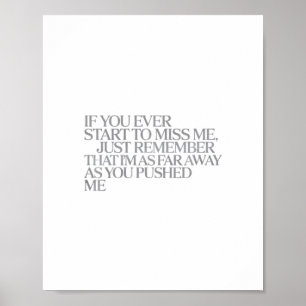 So weit entfernt, wie du mich geschoben hast – Emo Poster