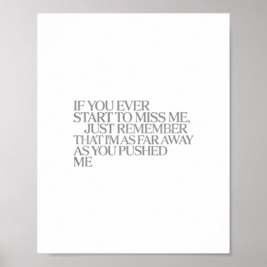 So weit entfernt, wie du mich geschoben hast – Emo Poster (Vorne)
