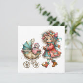 SO Wertvolle Baby Buggy Thema Einladung (Stehend Vorderseite)