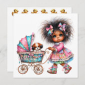 SO Wertvolle Baby Buggy Thema Einladung (Vorne/Hinten)