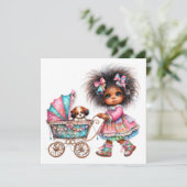 SO Wertvolle Baby Buggy Thema Einladung (Stehend Vorderseite)