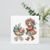 SO Wertvolle Baby Buggy Thema Einladung (Stehend Vorderseite)