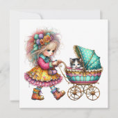 SO Wertvolle Baby Buggy Thema Einladung (Vorderseite)