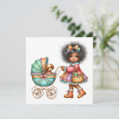 SO Wertvolle Baby Buggy Thema Einladung (Stehend Vorderseite)