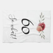 So what Funny Watercolor Floral 60th Birthday Geschirrtuch (Horizontal)