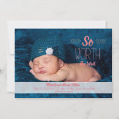 "So worth the wait" Adoption oder Geburtsankündigu Ankündigung (Vorderseite)