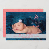 "So worth the wait" Adoption oder Geburtsankündigu Ankündigung (Vorne/Hinten)