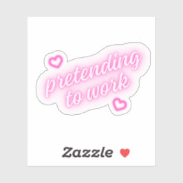 So zu arbeiten | Pink Hearts Neon Niedlich Funny Aufkleber