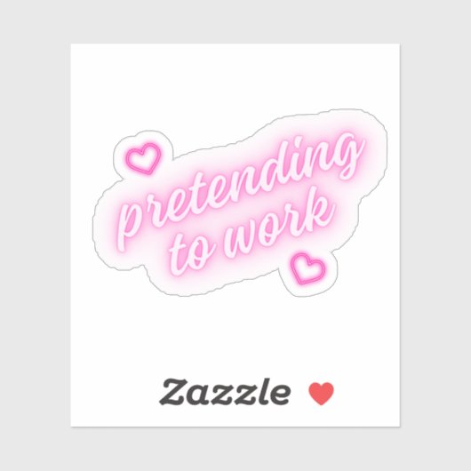 So zu arbeiten | Pink Hearts Neon Niedlich Funny Aufkleber (Blatt)