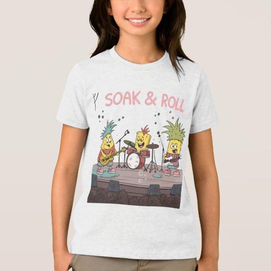 Soak & Roll - Niedliche Sponge Band Music Pun Cart Tri-Blend Shirt (Vorderseite)