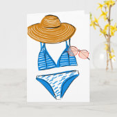 Soak up the Sun - Blue Swimsuit Karte (Gelbe Blume)
