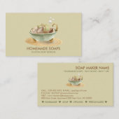 Soap Bath tub green bubble Visitenkarte (Vorne/Hinten)