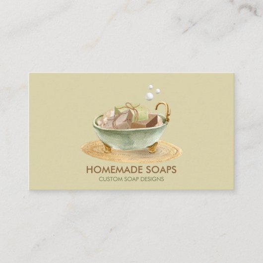 Soap Bath tub green bubble Visitenkarte (Vorderseite)
