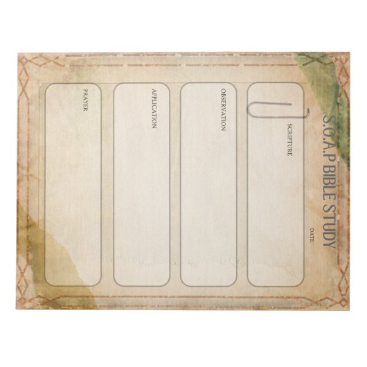 SOAP Bible Study Notepad Notizblock (Vorderseite)
