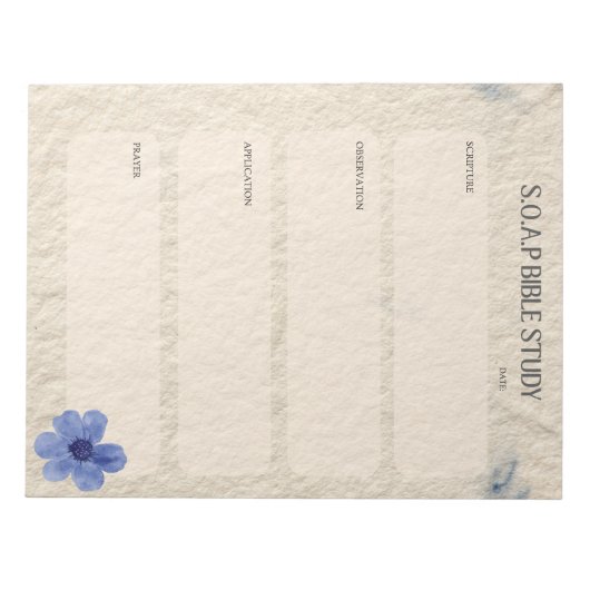 SOAP Bible Study Notepad Notizblock (Vorderseite)