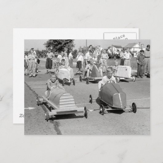 Soap Box Derby, 1940 Postkarte (Vorne/Hinten)