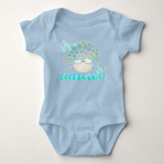Soap Bubbles Baby Blue Strampler (Vorderseite)