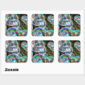 Soap bubbles quadratischer aufkleber (Blatt)