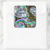 Soap bubbles quadratischer aufkleber (Tasche)